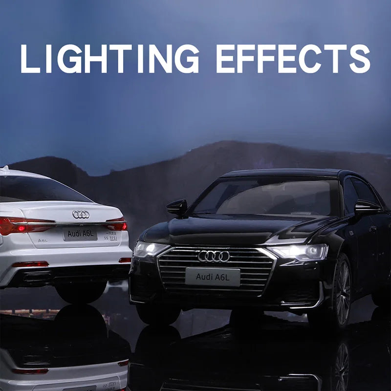 Premium Diecast Car Model 1 18 Audi A6L Alloy Metal With Sound And Light For Collectors - ToylandEU