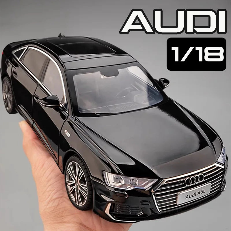 Premium Diecast Car Model 1 18 Audi A6L Alloy Metal With Sound And Light For Collectors - ToylandEU