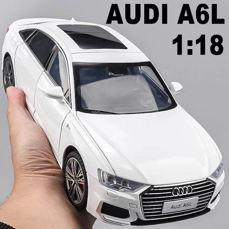 Premium Diecast Car Model 1 18 Audi A6L Alloy Metal With Sound And Light For Collectors - ToylandEU