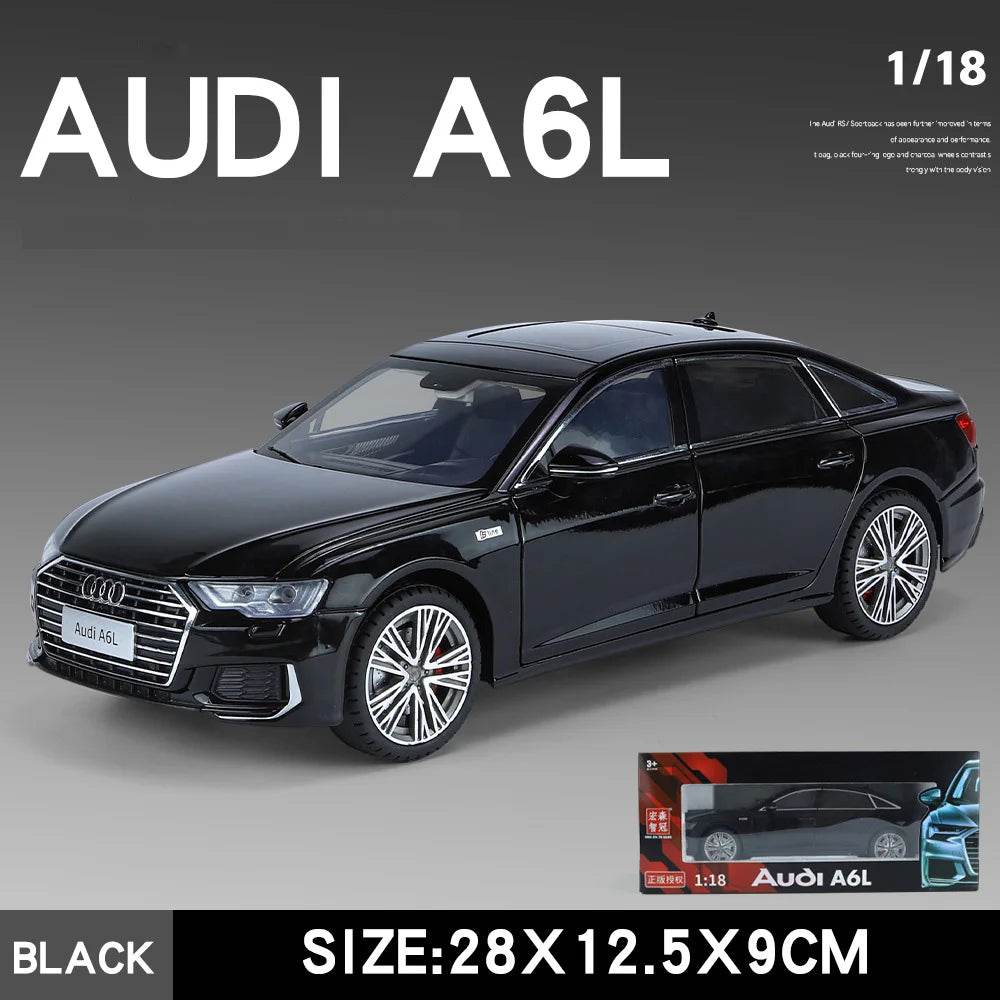 Premium Diecast Car Model 1 18 Audi A6L Alloy Metal With Sound And Light For Collectors - ToylandEU