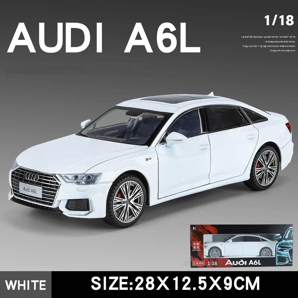 Premium Diecast Car Model 1 18 Audi A6L Alloy Metal With Sound And Light For Collectors - ToylandEU