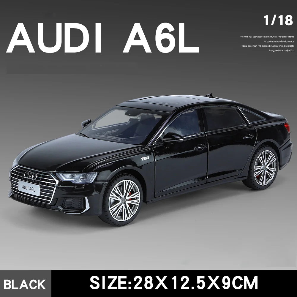 Premium Diecast Car Model 1 18 Audi A6L Alloy Metal With Sound And Light For Collectors - ToylandEU
