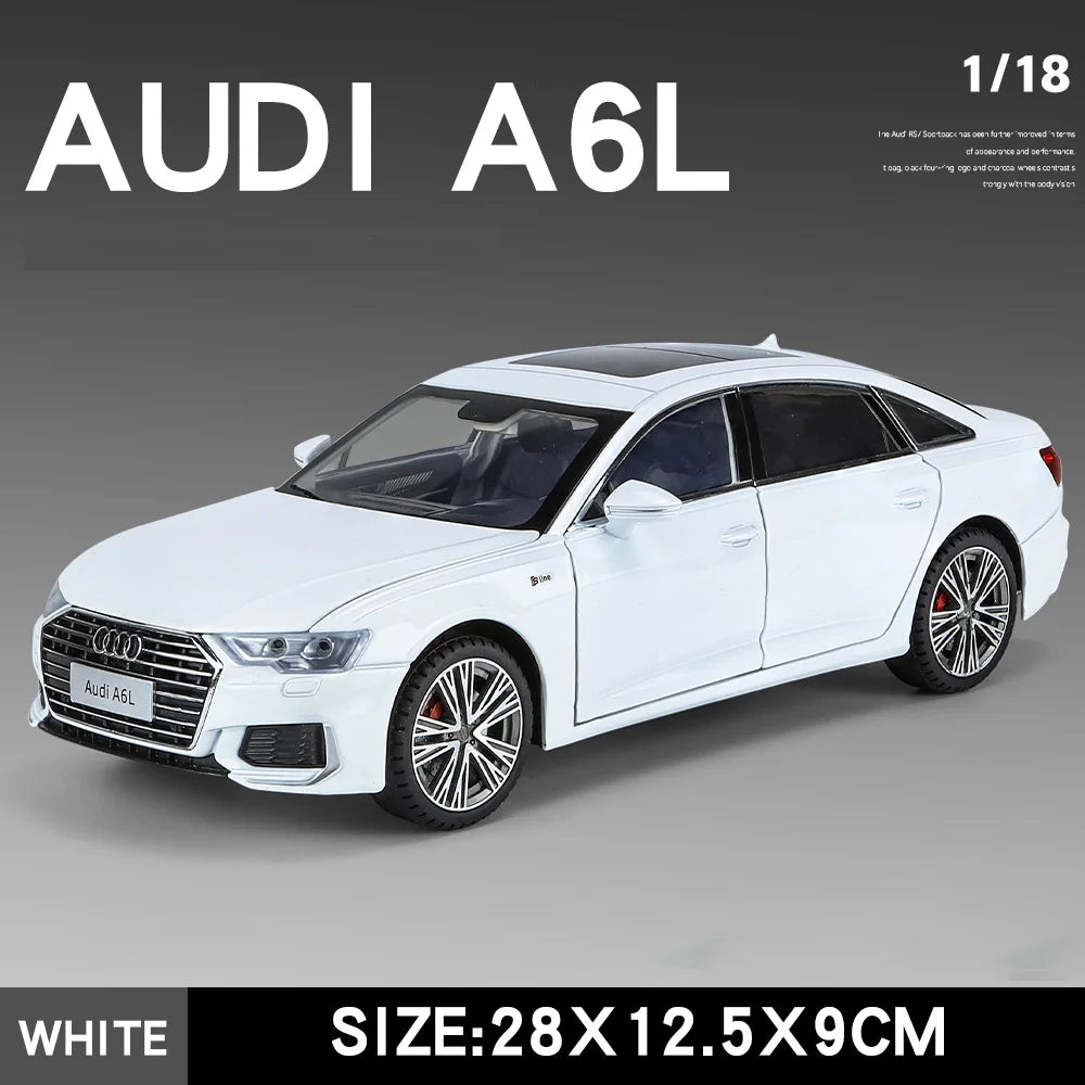 Premium Diecast Car Model 1 18 Audi A6L Alloy Metal With Sound And Light For Collectors - ToylandEU