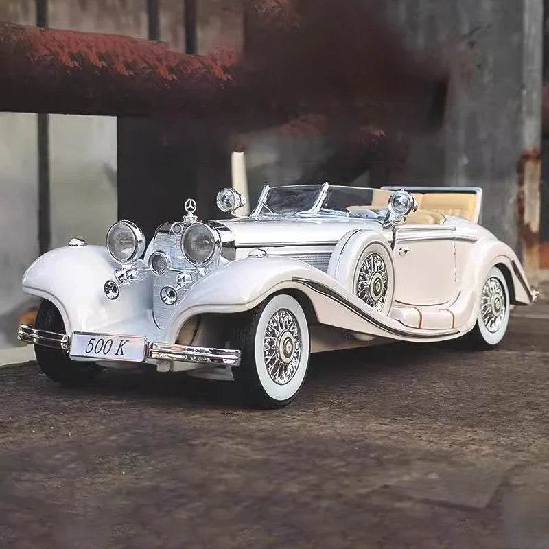 Premium Diecast Car Model 1 18 Scale With Sound And Light Vintage 1936 Mercedes Benz 500K For Collectors - ToylandEU