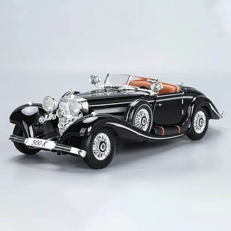 Premium Diecast Car Model 1 18 Scale With Sound And Light Vintage 1936 Mercedes Benz 500K For Collectors - ToylandEU