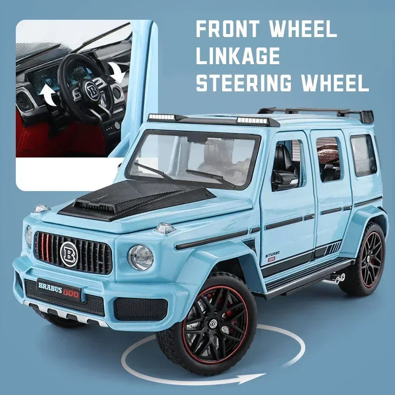 Premium Diecast Car Model 1 24 Scale Mercedes Benz Brabus G800 High Detail Pull Back For Collectors - ToylandEU