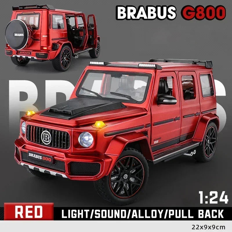 Premium Diecast Car Model 1 24 Scale Mercedes Benz Brabus G800 High Detail Pull Back For Collectors - ToylandEU