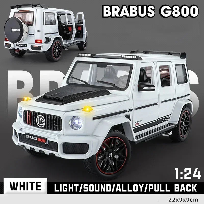 Premium Diecast Car Model 1 24 Scale Mercedes Benz Brabus G800 High Detail Pull Back For Collectors - ToylandEU