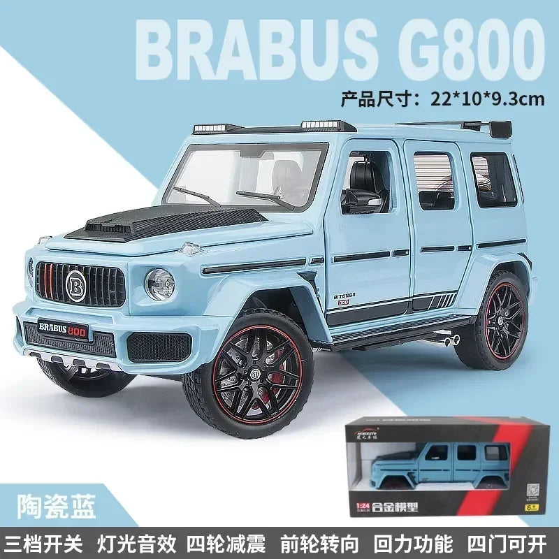 Premium Diecast Car Model 1 24 Scale Mercedes Benz Brabus G800 High Detail Pull Back For Collectors - ToylandEU