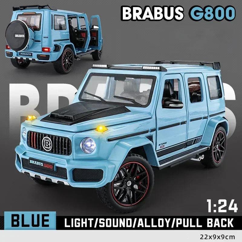Premium Diecast Car Model 1 24 Scale Mercedes Benz Brabus G800 High Detail Pull Back For Collectors - ToylandEU