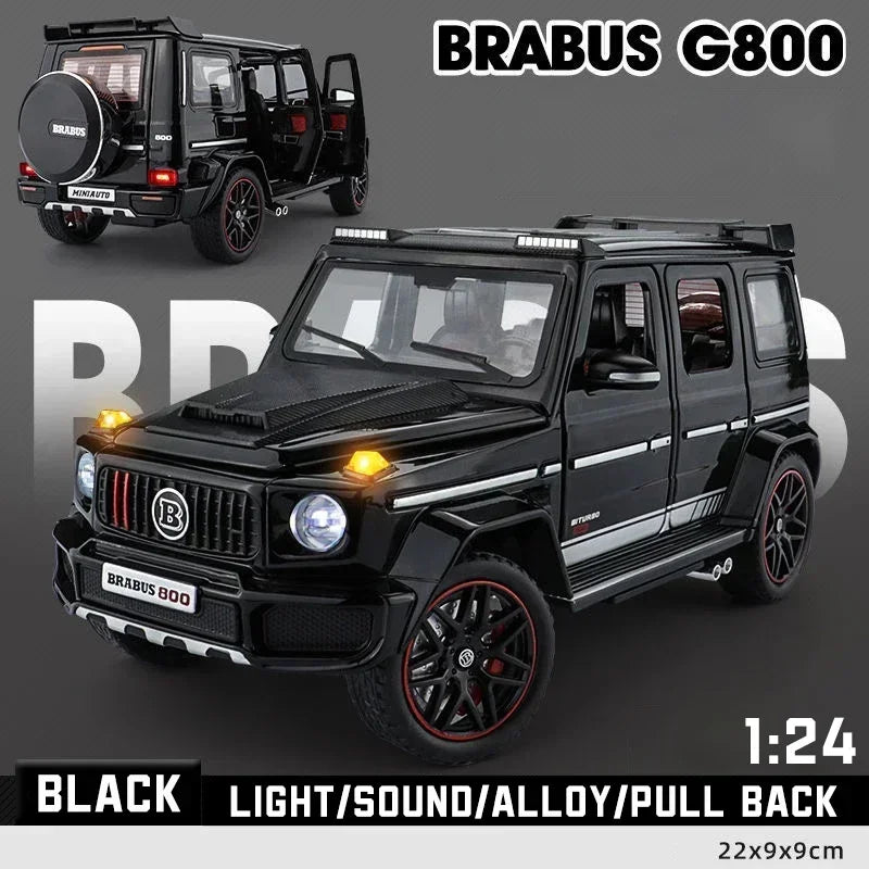 Premium Diecast Car Model 1 24 Scale Mercedes Benz Brabus G800 High Detail Pull Back For Collectors - ToylandEU