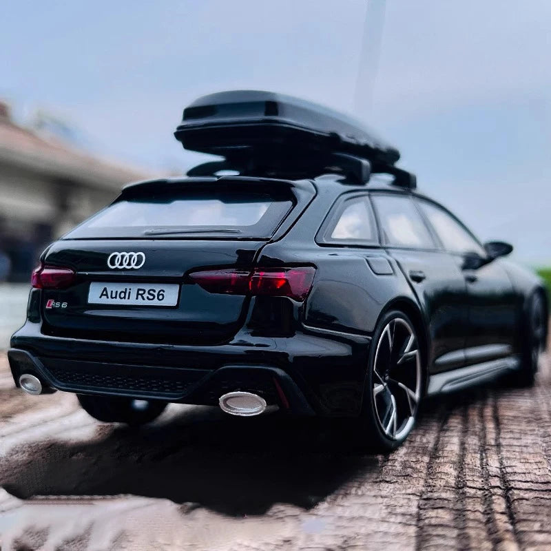 Premium Diecast Car Model 1 To 32 Scale Audi RS6 Quattro Station Wagon Sound And Light For Kids - ToylandEU