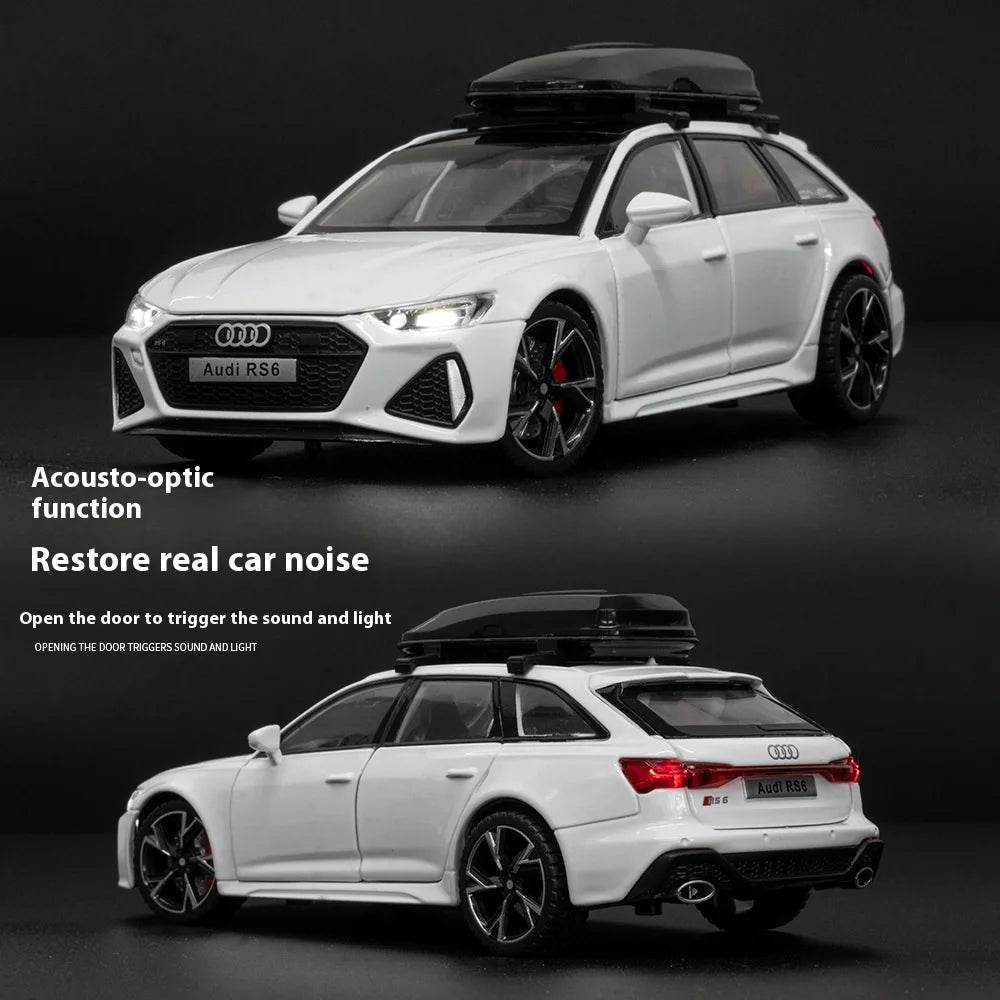 Premium Diecast Car Model 1 To 32 Scale Audi RS6 Quattro Station Wagon Sound And Light For Kids - ToylandEU
