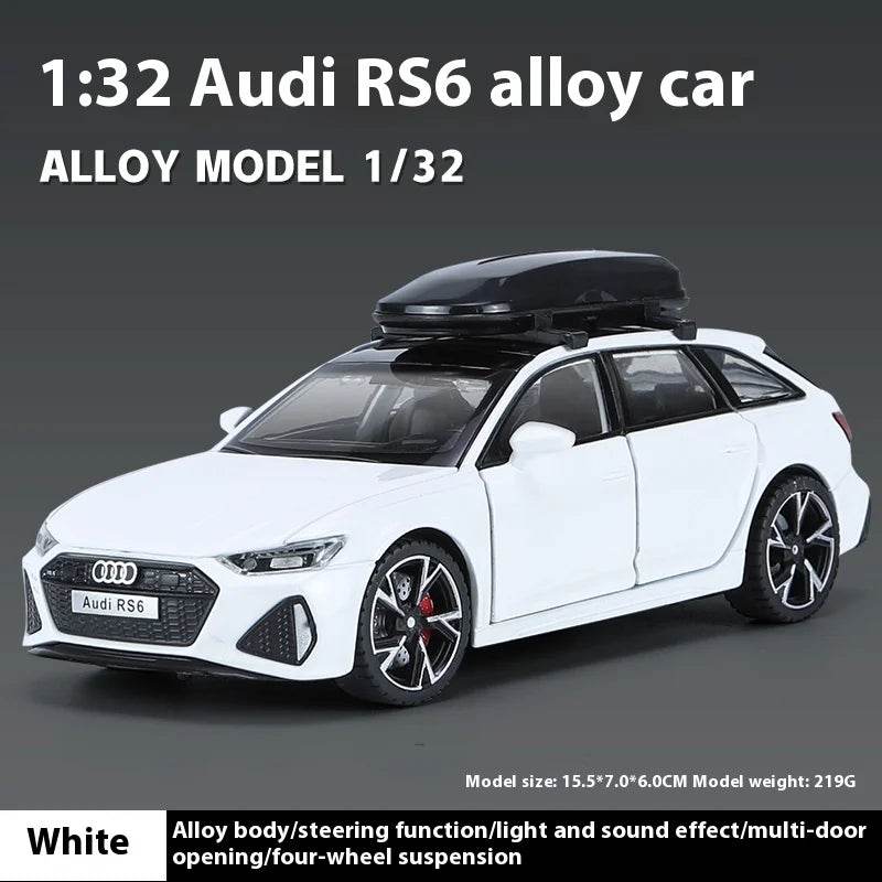 Premium Diecast Car Model 1 To 32 Scale Audi RS6 Quattro Station Wagon Sound And Light For Kids - ToylandEU
