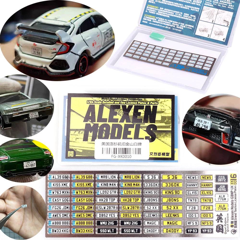 Premium Diecast Car Model 164 Alloy License Plates DIY - ToylandEU
