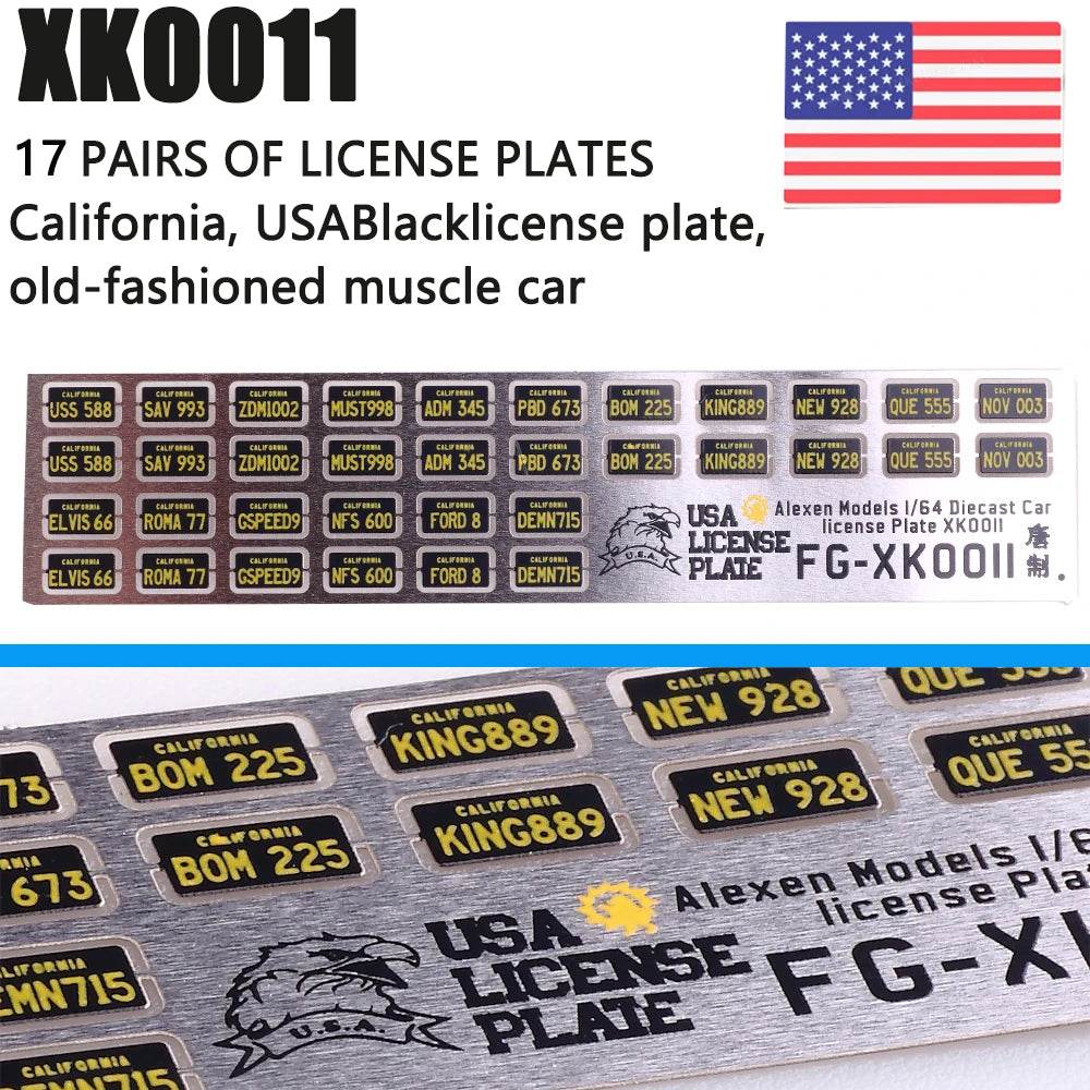 Premium Diecast Car Model 164 Alloy License Plates DIY - ToylandEU