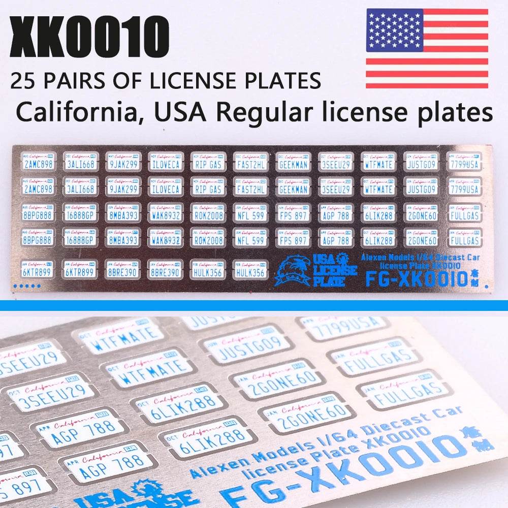 Premium Diecast Car Model 164 Alloy License Plates DIY - ToylandEU