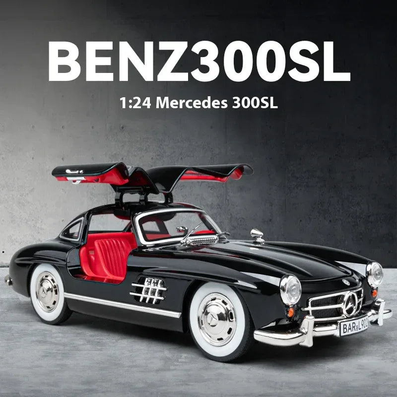 Premium Diecast Car Model 1To24 Mercedes 300SL Alloy Sound Light Collectors - ToylandEU