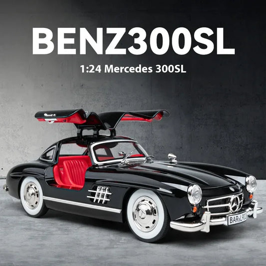 Premium Diecast Car Model 1To24 Mercedes 300SL Alloy Sound Light Collectors - ToylandEU