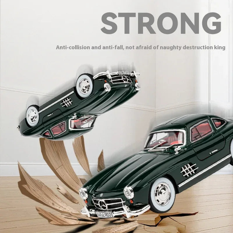 Premium Diecast Car Model 1To24 Mercedes 300SL Alloy Sound Light Collectors - ToylandEU