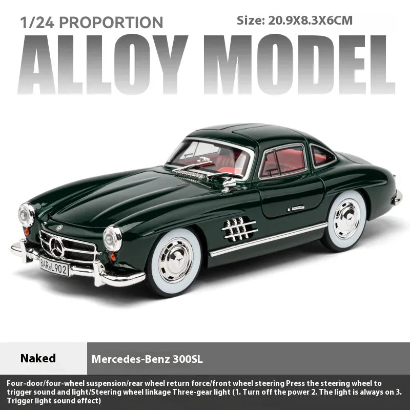 Premium Diecast Car Model 1To24 Mercedes 300SL Alloy Sound Light Collectors - ToylandEU