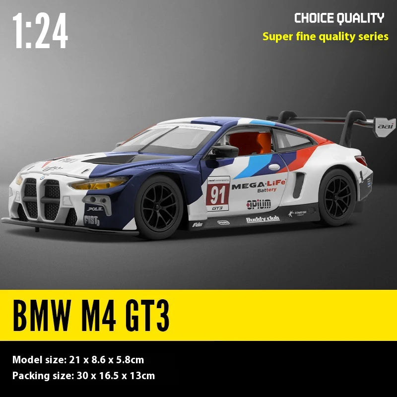 Premium Diecast Car Model BMW M4 GT3 With Sound And Light For Collectors And Hobbyists - ToylandEU