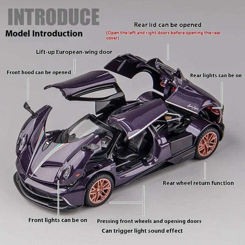 Premium Diecast Car Model Pagani Huayra Dinastia One Thirty Two Scale Desktop Ornament For Car Enthusiasts - ToylandEU