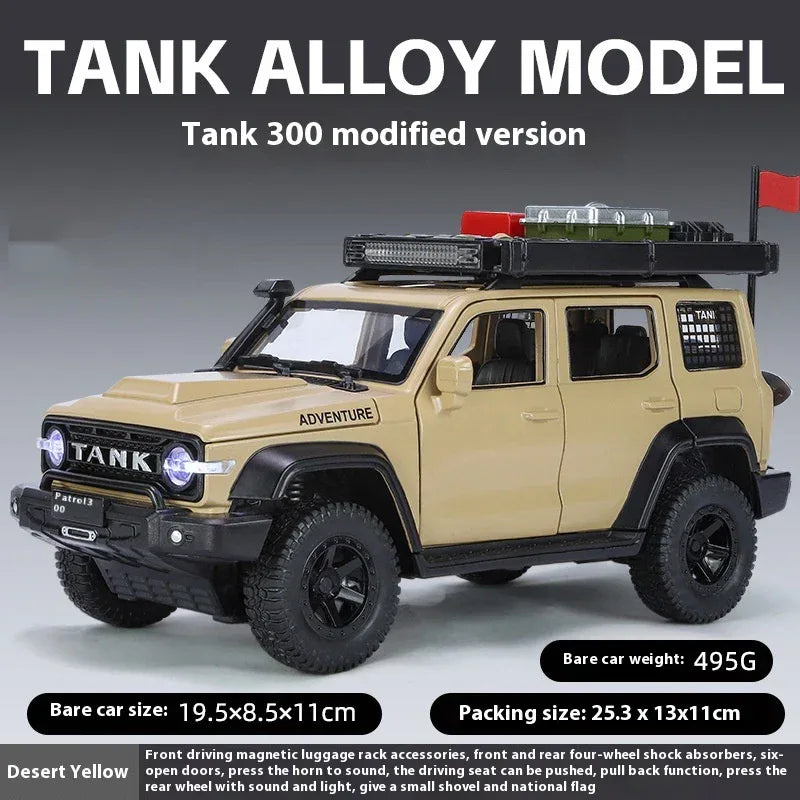 Premium Diecast Car Model Scale 1 24 Offroad Tank 300 Modified For Collectors - ToylandEU
