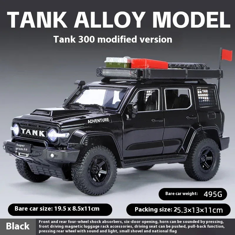 Premium Diecast Car Model Scale 1 24 Offroad Tank 300 Modified For Collectors - ToylandEU