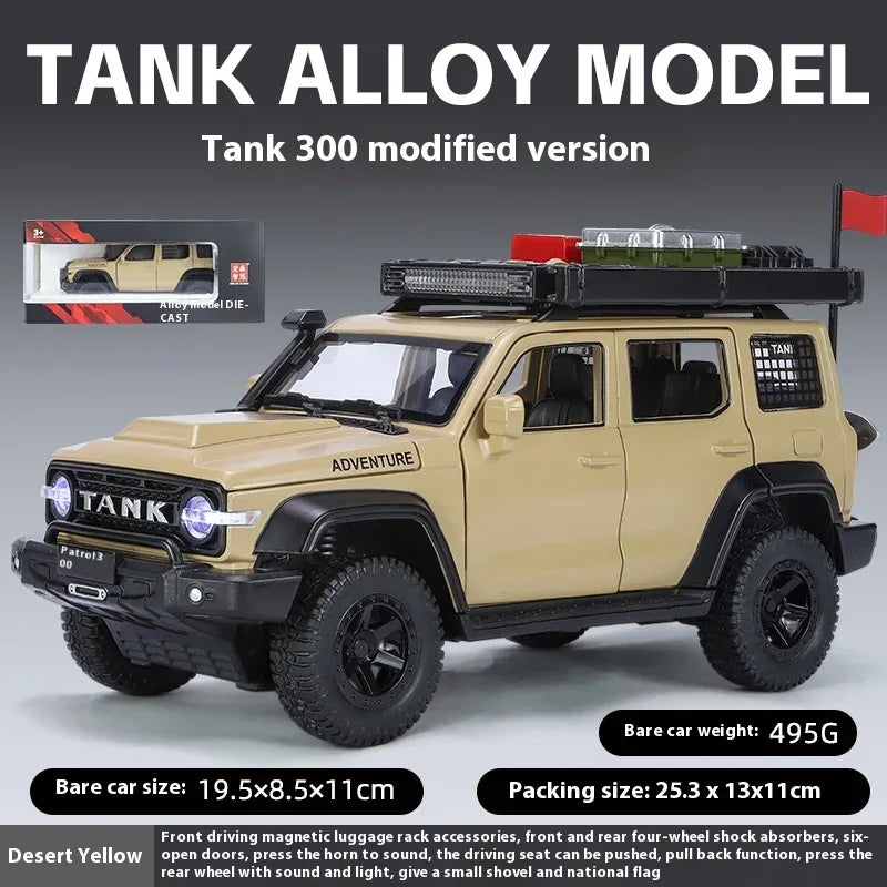 Premium Diecast Car Model Scale 1 24 Offroad Tank 300 Modified For Collectors - ToylandEU