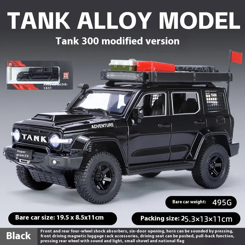 Premium Diecast Car Model Scale 1 24 Offroad Tank 300 Modified For Collectors - ToylandEU