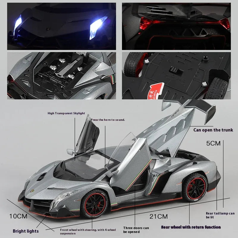 Premium Diecast Car Model Veneno Limited Edition Scale 1 To 24 For Collectors - ToylandEU