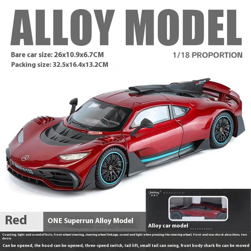 Premium Diecast Car Model With Sound And Light One Eighteen Scale Mercedes Benz AMG One For Collectors - ToylandEU