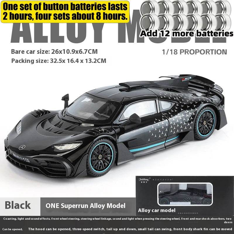 Premium Diecast Car Model With Sound And Light One Eighteen Scale Mercedes Benz AMG One For Collectors - ToylandEU