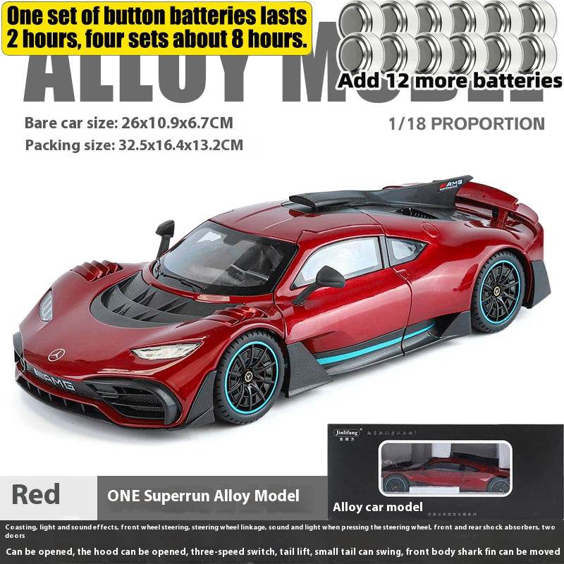 Premium Diecast Car Model With Sound And Light One Eighteen Scale Mercedes Benz AMG One For Collectors - ToylandEU