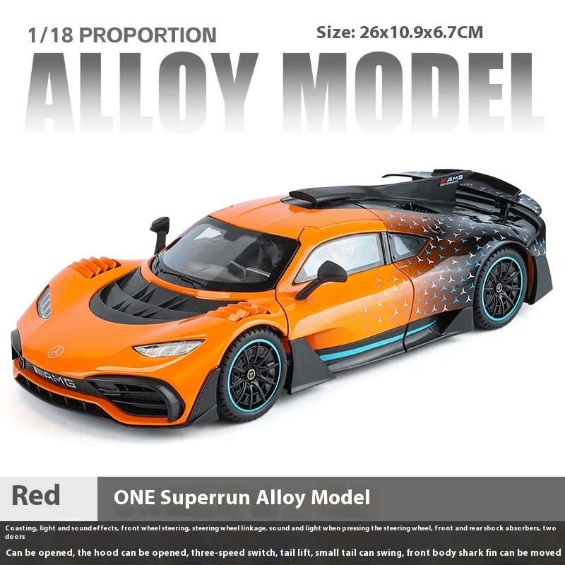 Premium Diecast Car Model With Sound And Light One Eighteen Scale Mercedes Benz AMG One For Collectors - ToylandEU