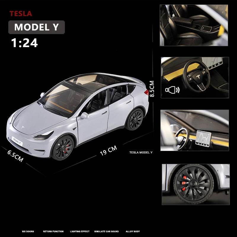 Premium Diecast Car Tesla Model Y 3 Alloy For Kids - ToylandEU