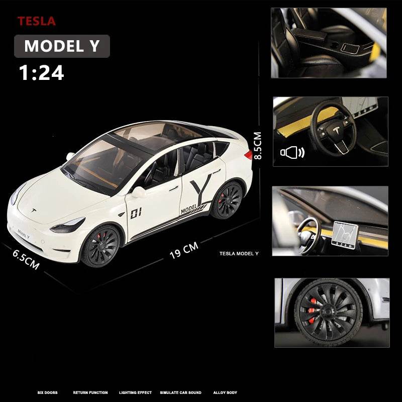 Premium Diecast Car Tesla Model Y 3 Alloy For Kids - ToylandEU