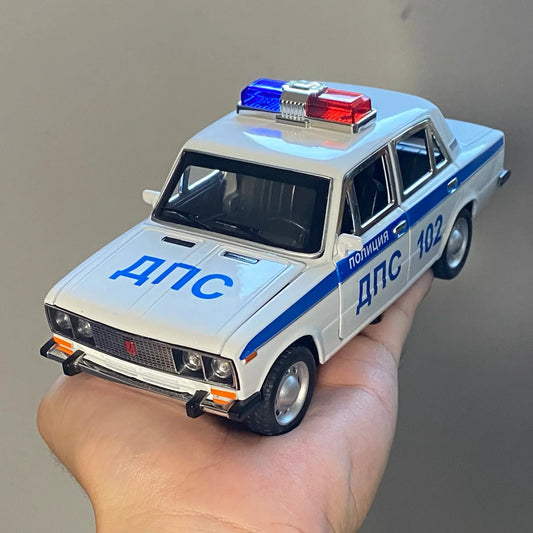 Premium Diecast Car With Lada 2106 Police Design Sound And Light For Boys - ToylandEU
