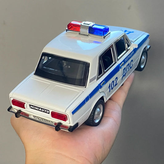 Premium Diecast Car With Lada 2106 Police Design Sound And Light For Boys - ToylandEU