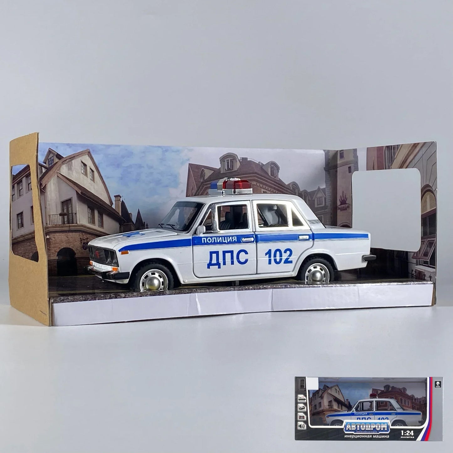 Premium Diecast Car With Lada 2106 Police Design Sound And Light For Boys - ToylandEU