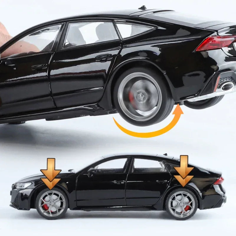 Premium Diecast Car With Sound And Light For Collectors Audi RS7 1 24 Scale - ToylandEU