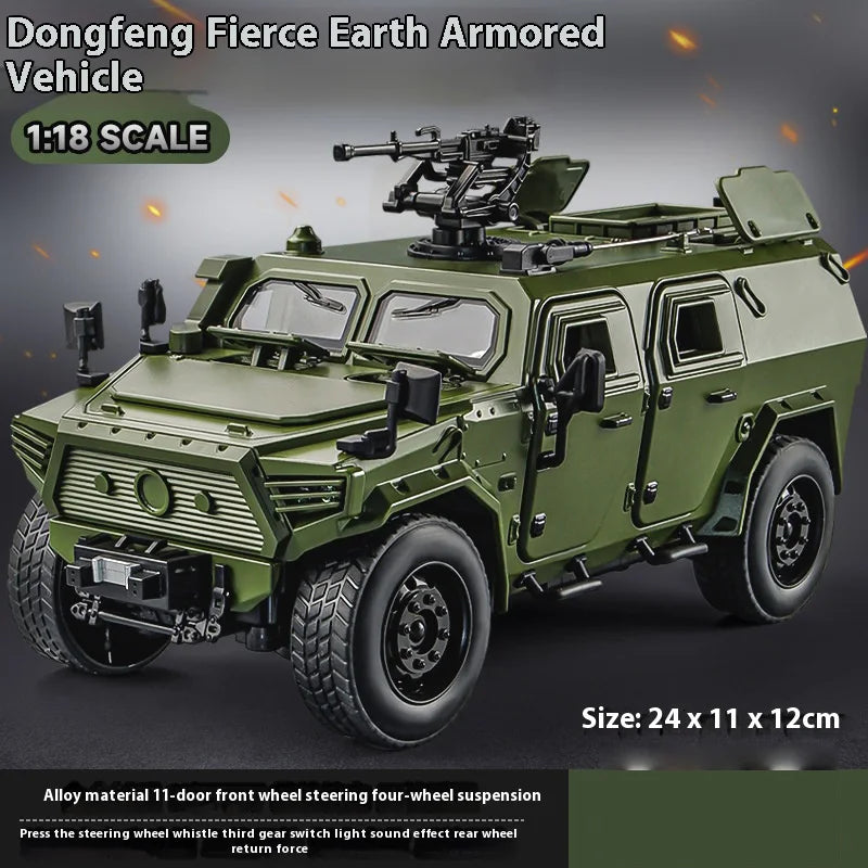 Premium Diecast Model Alloy Off Road Dongfeng M Terra Armored Swat Vehicle Sound Lights Gift For Boys - ToylandEU