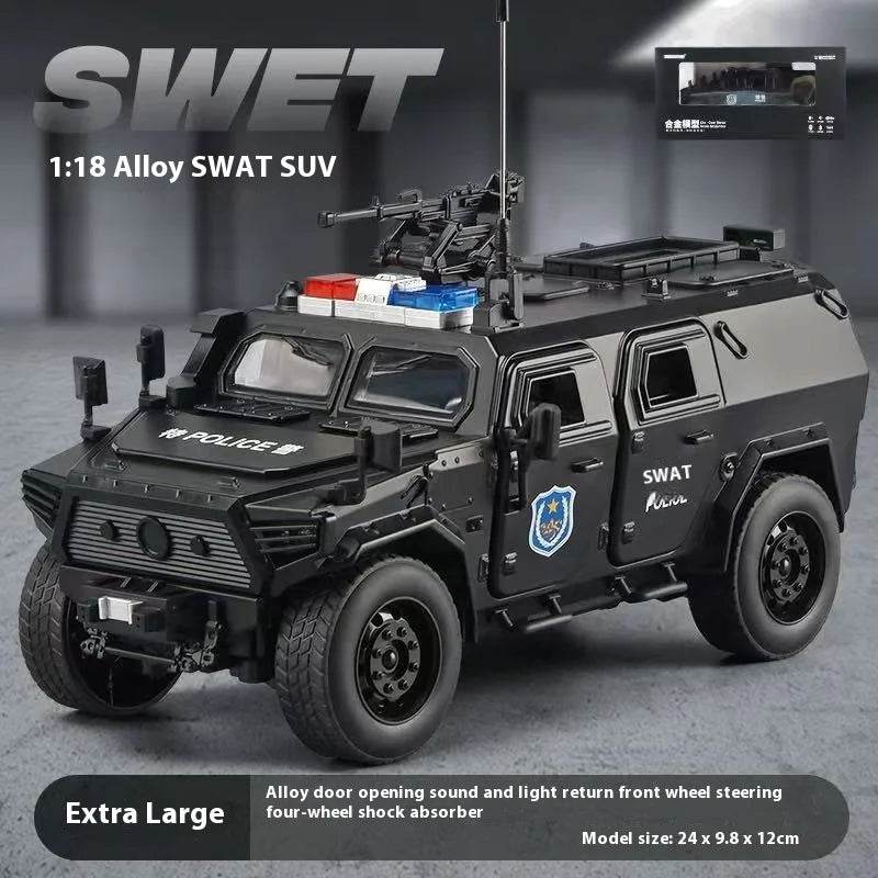 Premium Diecast Model Alloy Off Road Dongfeng M Terra Armored Swat Vehicle Sound Lights Gift For Boys - ToylandEU