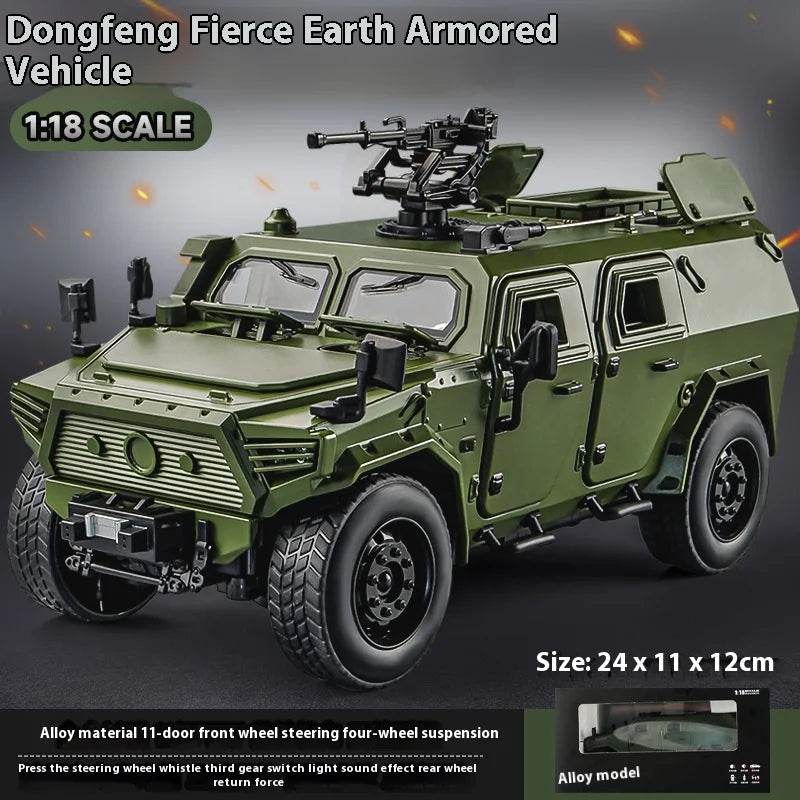 Premium Diecast Model Alloy Off Road Dongfeng M Terra Armored Swat Vehicle Sound Lights Gift For Boys - ToylandEU