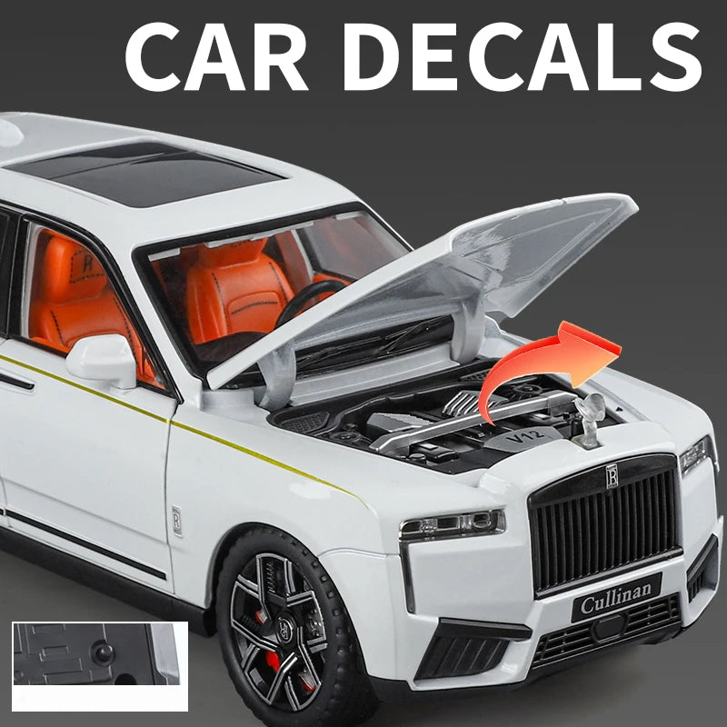 Premium Diecast Model Car 1 24 Scale Rolls Royce Cullinan Alloy Pull Back With Sound And Lights For Collectors - ToylandEU