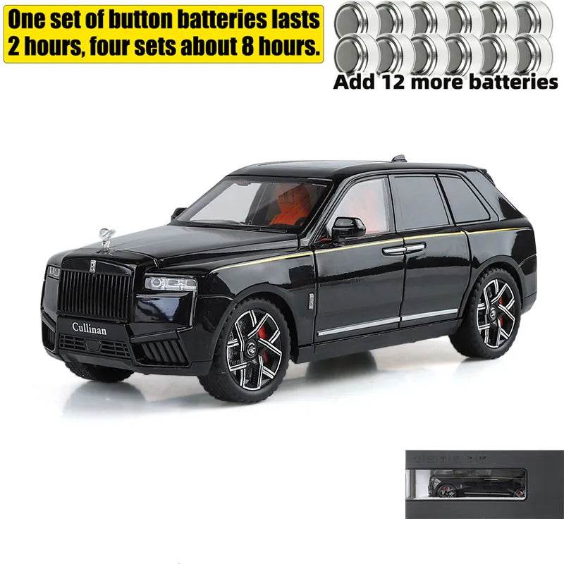 Premium Diecast Model Car 1 24 Scale Rolls Royce Cullinan Alloy Pull Back With Sound And Lights For Collectors - ToylandEU