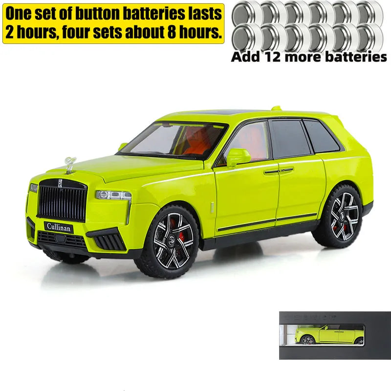 Premium Diecast Model Car 1 24 Scale Rolls Royce Cullinan Alloy Pull Back With Sound And Lights For Collectors - ToylandEU