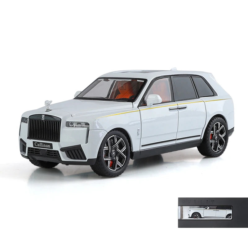 Premium Diecast Model Car 1 24 Scale Rolls Royce Cullinan Alloy Pull Back With Sound And Lights For Collectors - ToylandEU
