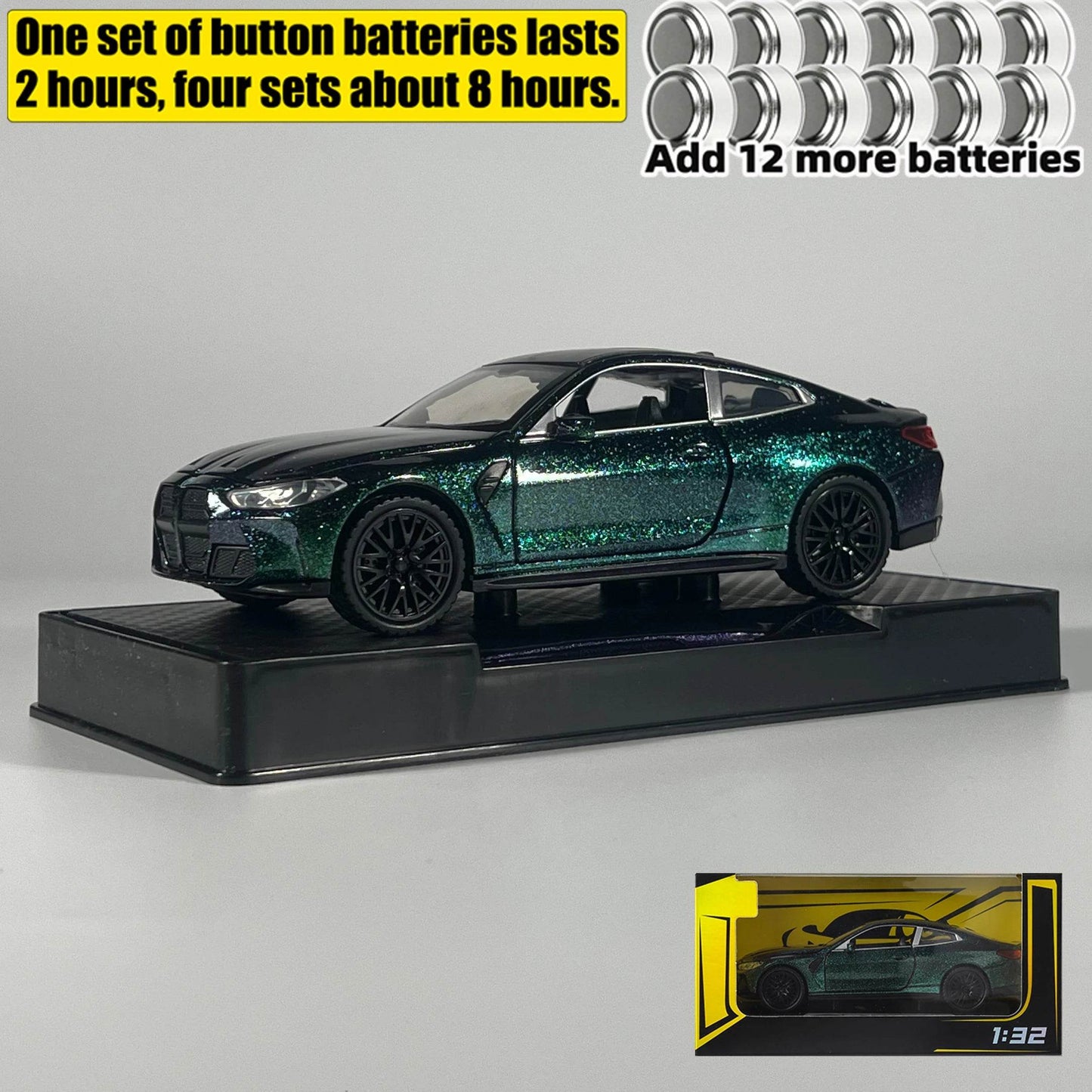 Premium Diecast Model Car 1 32 Scale BMW M4 Coupe With Sound And Light Pull Back For Collectors - ToylandEU